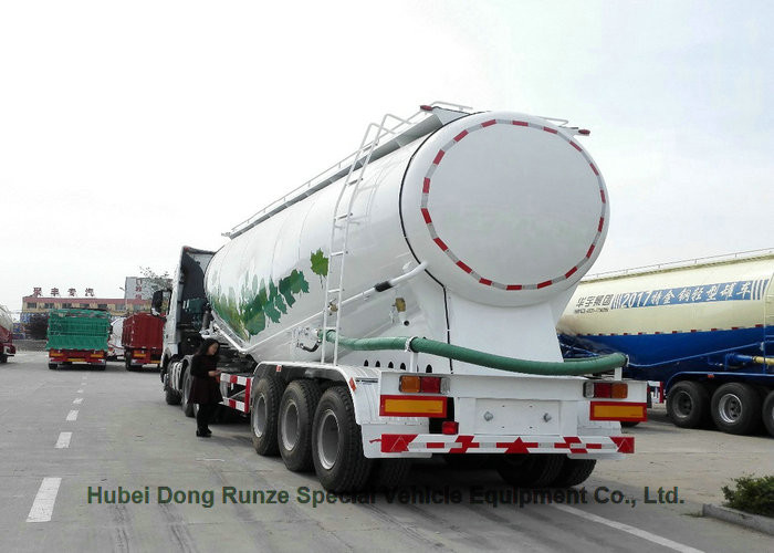 Steel Bulk Cement Powder Tank Semi Trailer 3 Axle V Shape 66cbm With Air Compressor