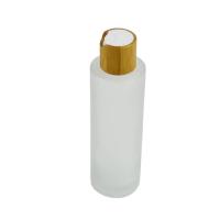 Buy cheap 100ml Frosted Glass Collar Skin Care Serum Toner Lotion Bottle with Bamboo Disk product