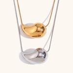Customized 18K Gold Teardrop Necklace 45+5cm Brass Teardrop Necklace