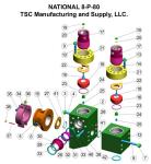 TSC WF1600BH 7500 PSI, NATIONAL 12P160, 140-220 MUD PUMP FLUID END MODULE LINERS
