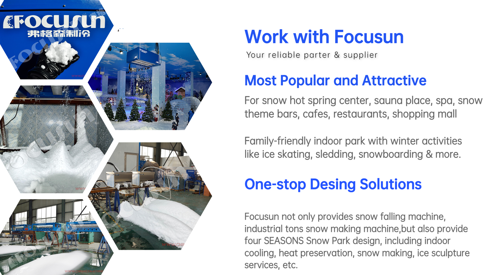 Indoor Snowflake Falling Snow Making Machine with 300/600/1500/4500 KG Daily Output