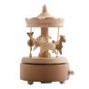 Buy cheap Hot Selling Wooden Carousel Music Box Christmas Birthday Gift for Kids Home Office Decorations with Mechanical Play Power from wholesalers