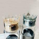 Heat Resistant 300ml Glass Water Bottle With Crown Lid