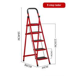 Buy cheap 150kg Foldable Metal Carbon Steel 5 Step Ladder With Handrail from wholesalers