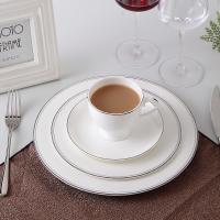 Buy cheap Exquisite 10" 25.8x1.8cm Gold Rim Bone China Dinnerware Set Cup product