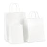Buy cheap White And Brown Kraft Paper Twisted Handle Shopping Carrier Bag With Logo Printed from wholesalers