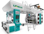 6color high speed Central drum type plastic film flexographic printing machine
