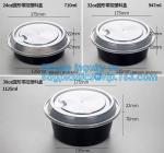 1000ml Black Disposable Biodegradable Bento Food Noodles Container PP Plastic