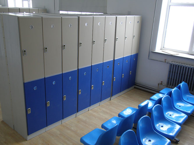6 Comparts 3 Column Orange School Lockers , Lightweight Locker Room Lockers