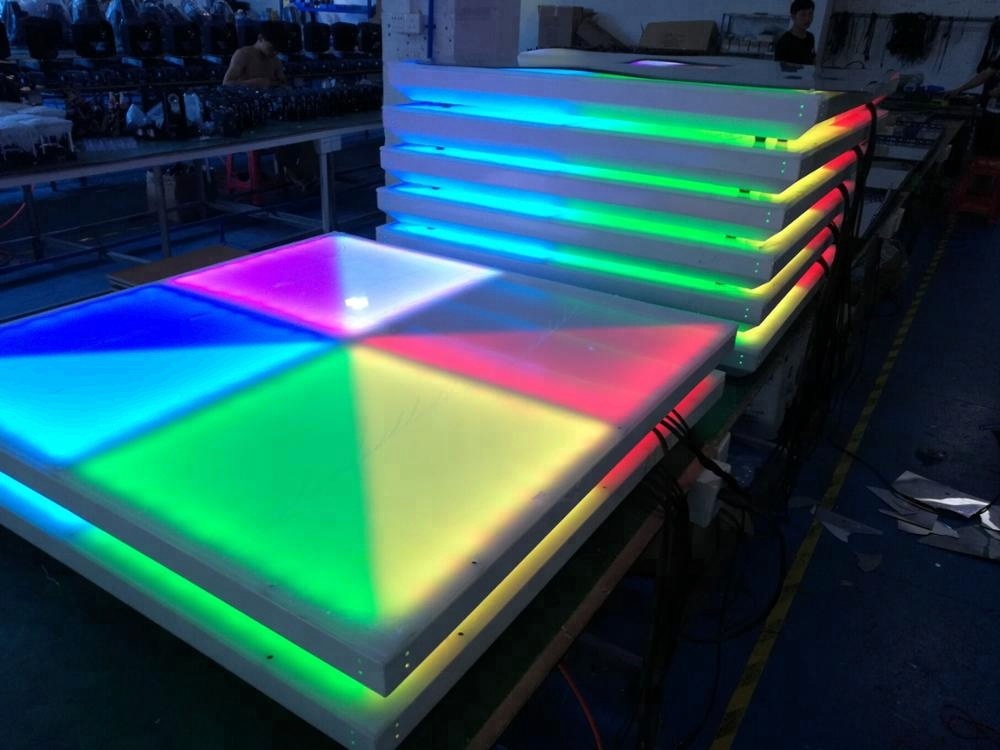 1by1m DMX RGB LED Dance Panels for Wedding Party Lights in White Acrylic Material