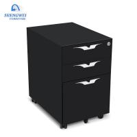 Buy cheap Vertical Three Drawers Movable Metal Filing Cabinet With Wheels product