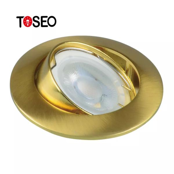 Buy cheap Indoor Recessed Downlight Fixtures Gold Round 84Mm 7W Adjustable Led Spotlights from wholesalers