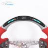 Buy cheap 350mm Red Leather Silver Cadillac Steering Wheel Carbon Fiber Sports Car Stripe from wholesalers