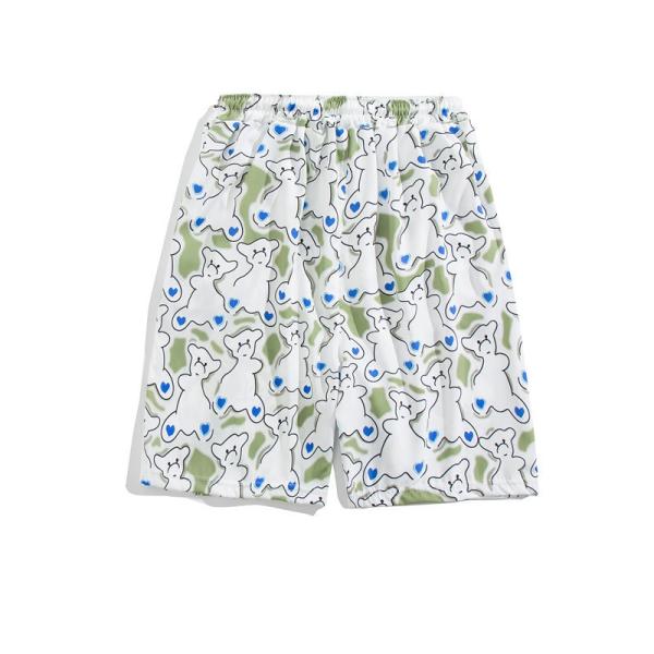 Buy cheap Loose Print Large Size Athletic Leisure Shorts Broken Flower Beach Short For Men from wholesalers