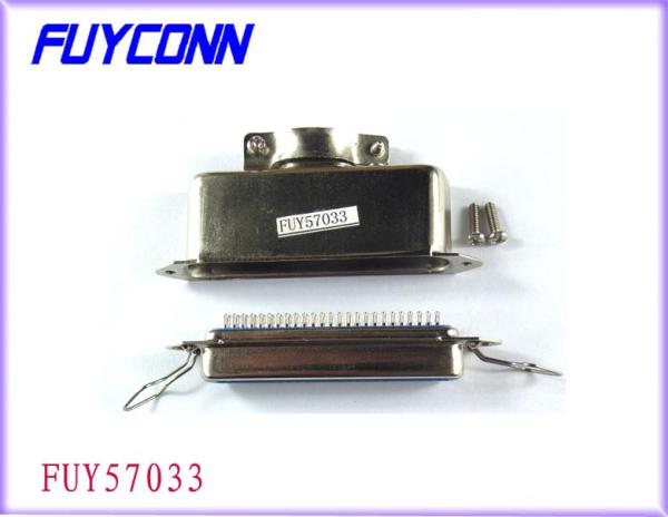 Buy cheap Centronic Solder 36 Pin Female 180°Cable Exit IEEE 1284 Connector with Matel Hood from wholesalers