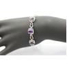Buy cheap Fashion Jewelry Created Aemthyst Cubic Zircon 925 Silver Link Chain Bracelet (H02) from wholesalers