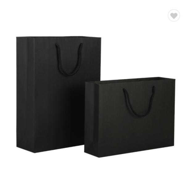 Buy cheap ODM Matte Lamination Paper Bag Packaging Custom Logo Black Shopping Bag from wholesalers