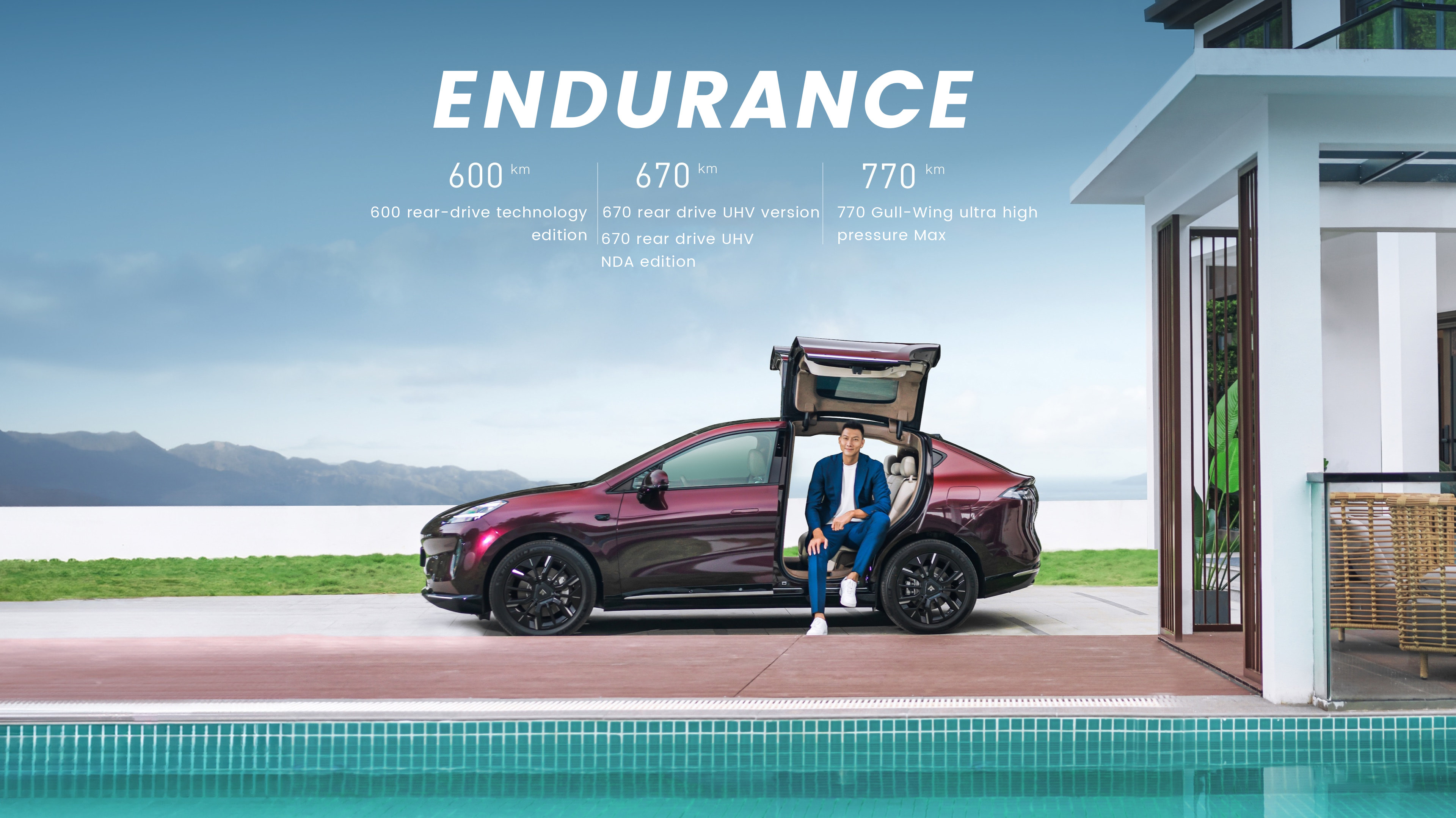 Hyper HT China Luxury Pure Electric SUV Battery Life 550km-770km Rear Gull Wing Doors