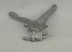 Customized Zinc Alloy 3D Military Emblem , Antique silver Police Pin Badge