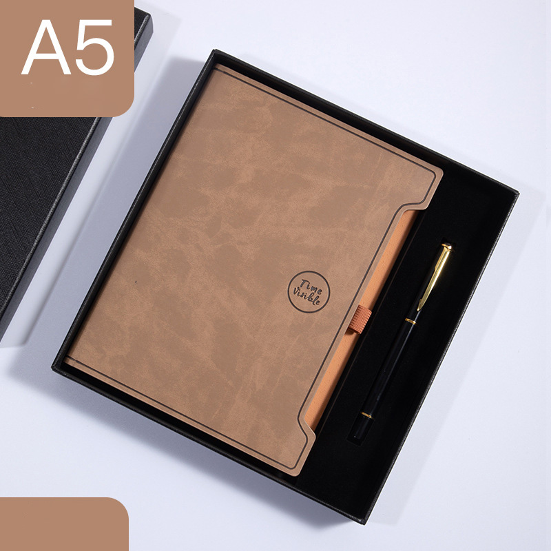 Direct A5 PU Leather Agenda Journal Notebook With Customized Inner Pages And Pen Set