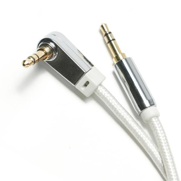 Buy cheap White AUX Digital Audio SPDIF Cable 90° 3.5mm Knited rope Plated Aluminum Alloy For Sound Speaker Car Audio 0.92M from wholesalers