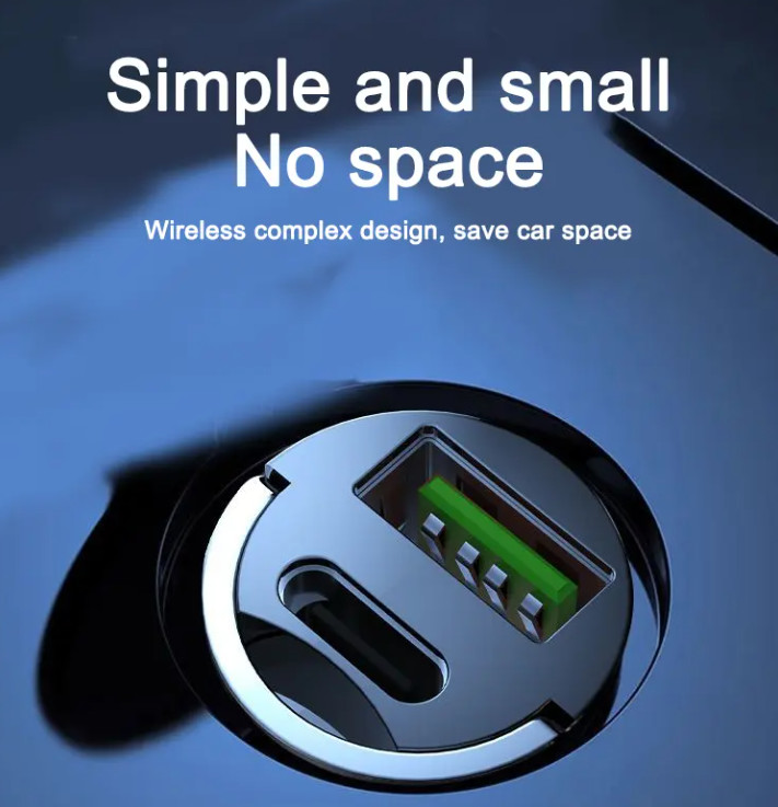 Metal Sliver Pull Ring USB Car Charger PD 30W Super Fast Car Charger QC 3.0