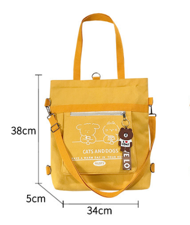 new fashion canvas tote customize color size women shopping bag multi function canvas backpacks handbags