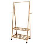 Portable Wooden Laundry Drying Rack , Bamboo Clothes Rack Earth Friendly