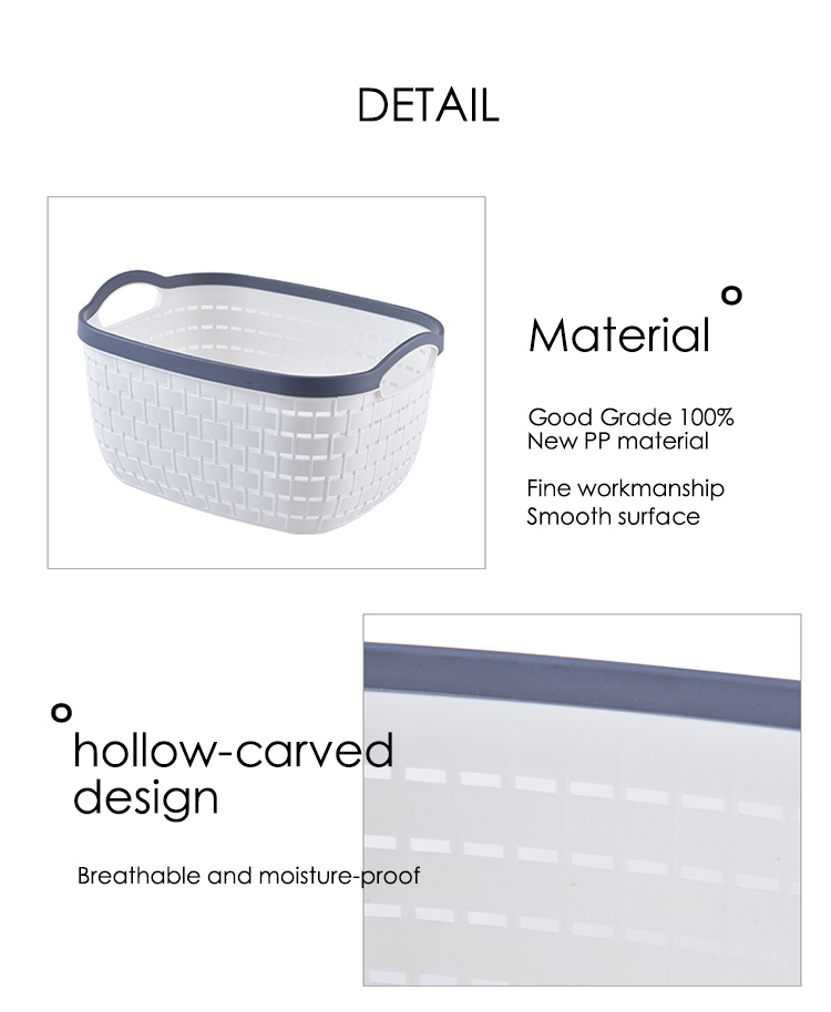 Household Plastic Caddy Basket With Handle 30x21 Plastic Storage Basket