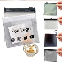 Buy cheap Small Frosted PVC Jewelry Zipper Bags Custom Printed Transparent Waterproof product