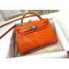 Buy cheap Orange Crocodile Skin Bag , 19cm Genuine Crocodile Leather Bag from wholesalers