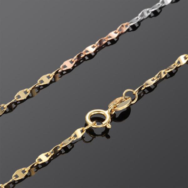 Buy cheap 18K Yellow Gold Rose Gold White Gold Three Tone Chain Women Necklace (NG0111) from wholesalers