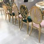 High Density Foam Wedding Reception Stainless Steel Dining Chairs 43*50*90cm