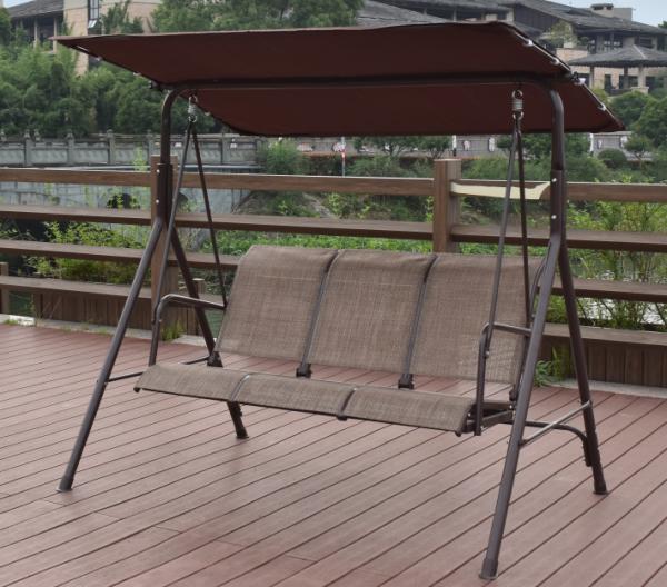Buy cheap Steel Textilene 3 Seat Outdoor Hanging Chair Hammock With Canopy from wholesalers