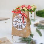250g Kraft Paper Christmas Food Packaging Paper Bag For Cake Candy