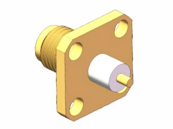 Buy cheap High Performance SMA RF Connector Female 4 Holes Flange Mount RF Coaxial Connector from wholesalers