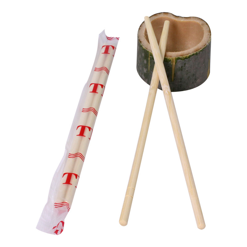 23cm Individually Wrapped Round Bamboo Chopsticks Kitchen Accessories