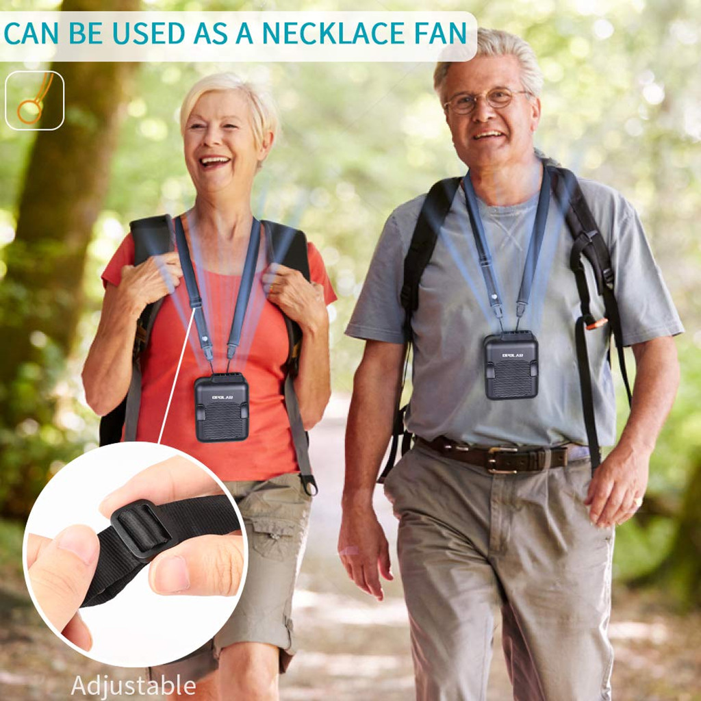 Built In 4000mAh Small Personal Micro USB Hanging Waist Fan