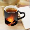 Buy cheap Ceramic Heat Sensitive Coffee Cups Discoloration Cup with Heart Shaped Handle Gifts heat changing mug from wholesalers