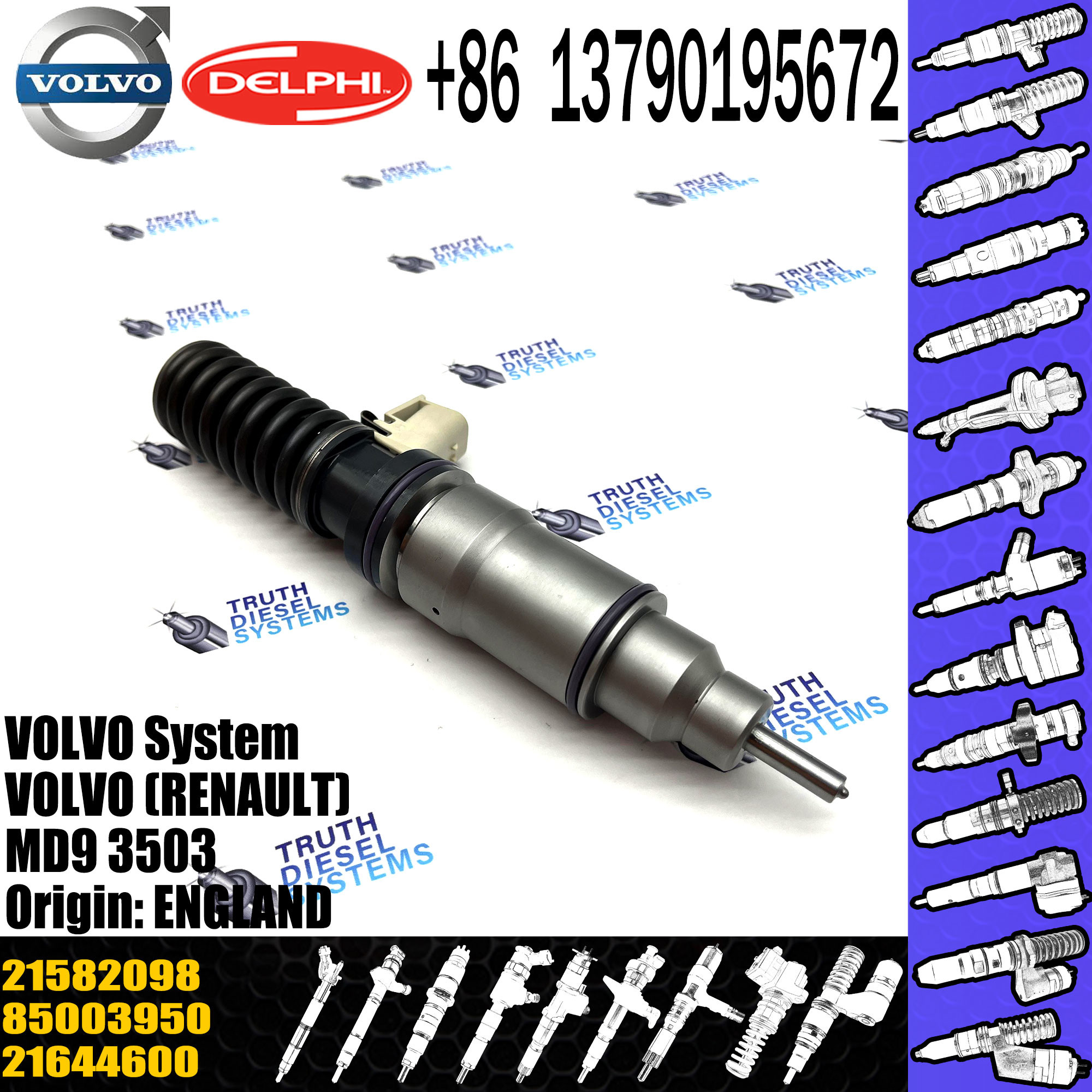 21582094 21582096 21582098 21582101 ELIC Engine Common Rail Fuel Injector 21586282 21644596 21698153 21947757