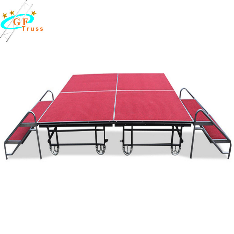 18mm Plywood Mobile Folding Portable Platform Stage For Hotel Events