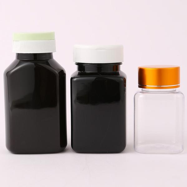 Buy cheap 30cc 60cc 80cc 100cc 120cc Black Vitamin Pill Bottle Capsule PET Bottle With Flip from wholesalers