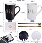Anniversary Gifts 11oz Couple Ceramic Mug Set 100% Leakproof Lightweight