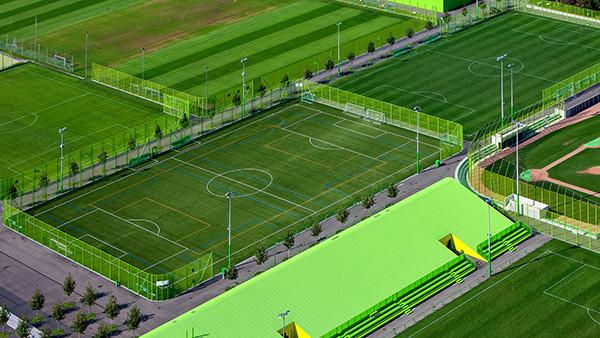 Buy cheap Quartz Sand Infill Material Artificial Football Pitches 8-10 Years Life Span 50mm Pile Height from wholesalers