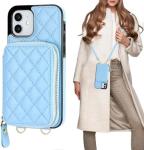 iPhone 12/12 Pro crossbody bag, RFID shielded PU leather strap bracket with card