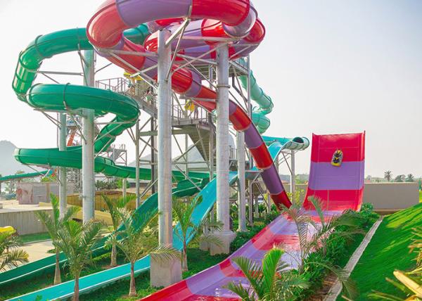 Buy cheap Large Water Park Slide Equipment , Boomerang Water Slide Fiberglass Material from wholesalers