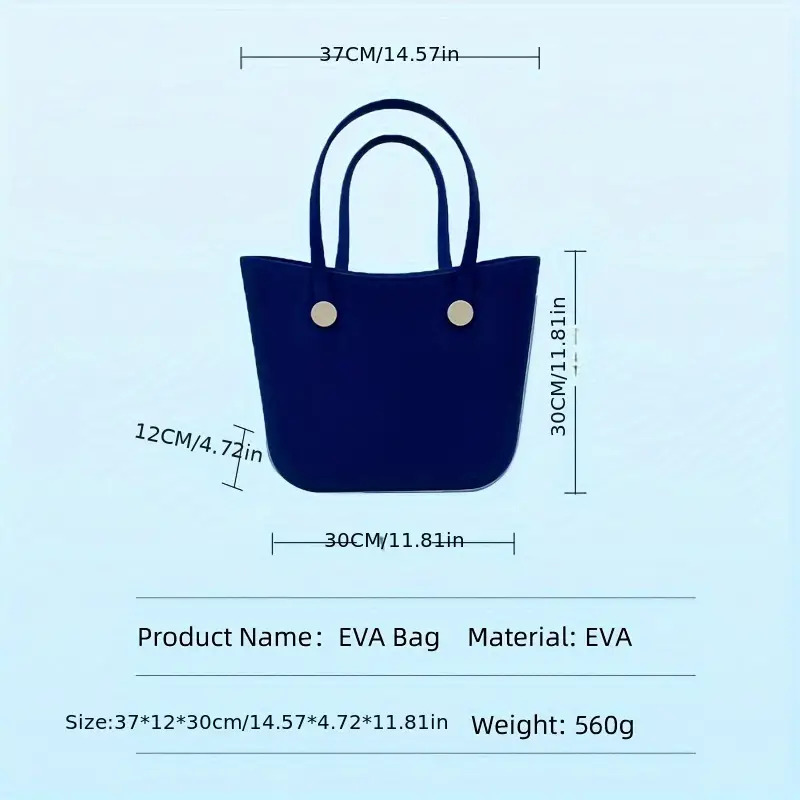 Two Handles Large Rubber Beach Bags Open Closure Type For Shopping