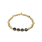 KC Gold Hematite Alphabet Letter Bracelet Black Rainbow Alloy Material