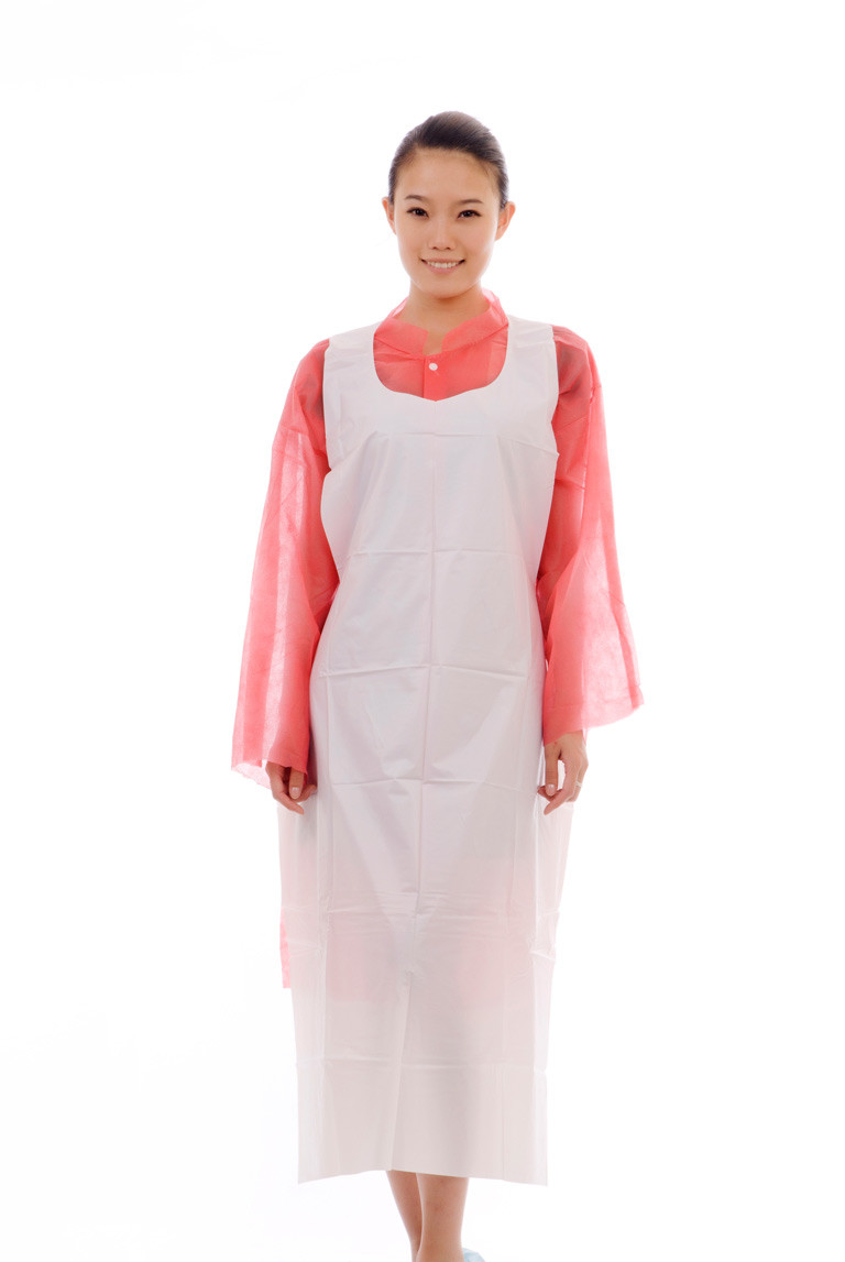 Oil Prevention PE Single Use Apron With Smooth Surface