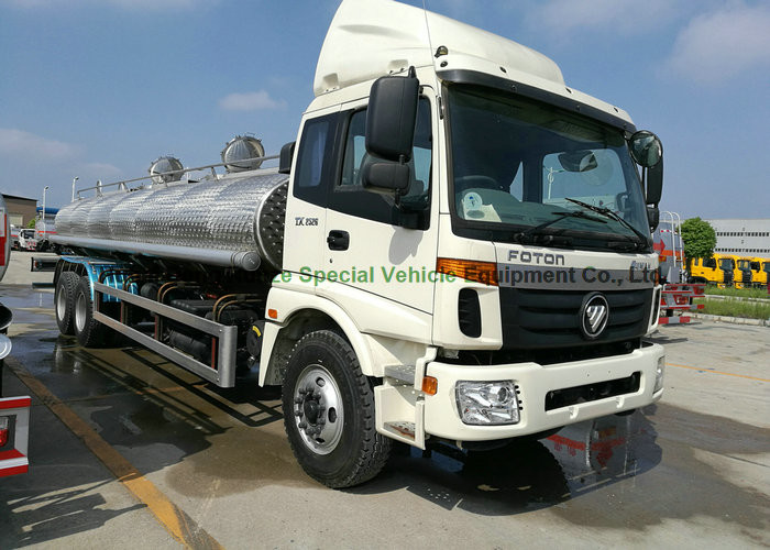FOTON Polished Stainless Steel Tanker Trucks 18000liters for Drinking Water , Liquid Food ,oil